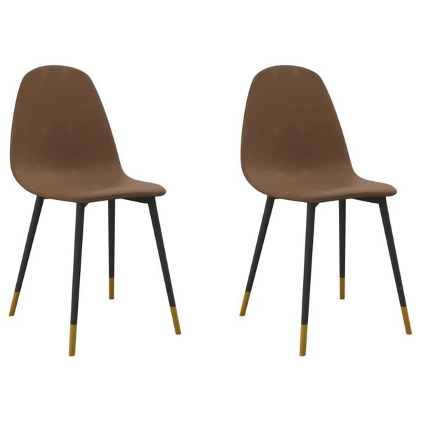 vidaXL Esszimmerst&uuml;hle 2 Stk. Braun Stoff