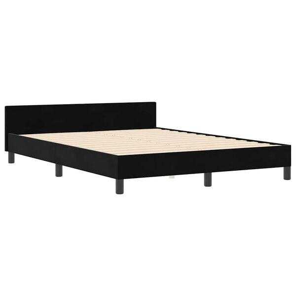 vidaXL Boxspringbett mit Kopfteil Schwarz 140 x 200 cm Samt