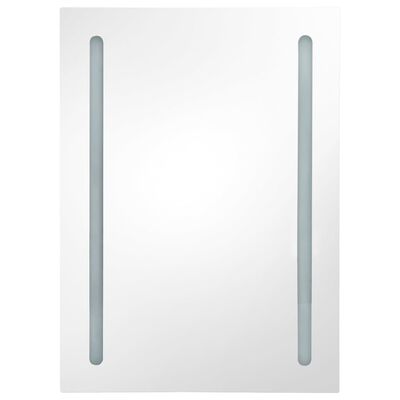 vidaXL LED-Bad-Spiegelschrank Weiß und Eichen-Optik 50x13x70 cm