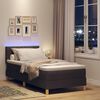 vidaXL LED Boxspringbett mit Matratze Dunkelbraun 100 x 200 cm Stoff