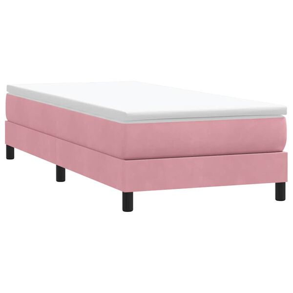 vidaXL Boxspringbett ohne Matratze Rosa 90x210 cm Samt