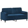 vidaXL 2-Sitzer-Sofa mit Kissen Blau 140 cm Samt