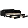vidaXL Tagesbett Ausziehbar mit Schubladen Schwarz 90x190 cm Stoff