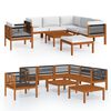 vidaXL 8-tlg. Garten-Lounge-Set mit Kissen Cremefarbenes Holz Akazie & Seil