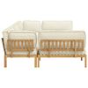 vidaXL Sofa Set mit Kissen Uni 6 pcs Creme Massivholz Akazie