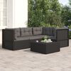 vidaXL 4-tlg. Garten-Lounge-Set mit Kissen Schwarz Poly Rattan