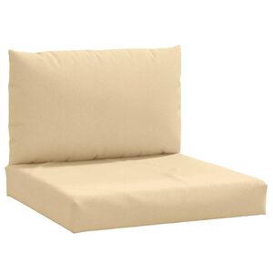 vidaXL Palettenkissen 2-tlg. Melange Beige Stoff