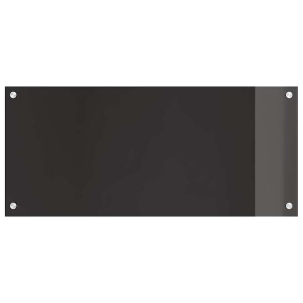 vidaXL K&uuml;chenr&uuml;ckwand 2 pcs Schwarz 90 x 40 cm Geh&auml;rtetes Glas
