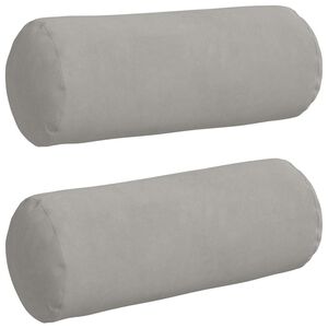 vidaXL Bolsterkissen 2 St&uuml;ck Hellgrau &Oslash; 15 x 40 cm Mikrofaserstoff