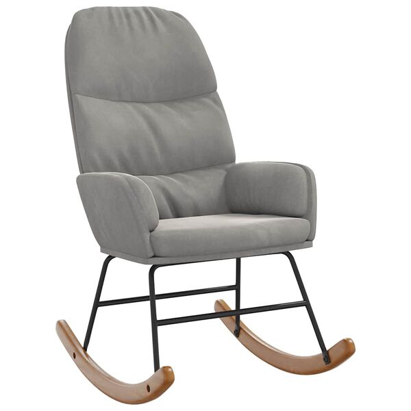 vidaXL Schaukelstuhl Hellgrau Samt