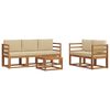 vidaXL Outdoor-Sofagarnitur 6 stk. Natur und Beige