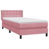 vidaXL Boxspringbett mit Matratze Rosa 100x210 cm Samt
