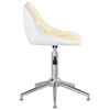 vidaXL Esszimmerstuhl Drehbar Creme und Wei&szlig; Kunstleder