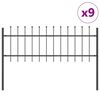 vidaXL Gartenzaun WOERDEN 9 stk. 15,3 x 0,6 m Grau
