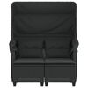 vidaXL Gartensofa 2-Sitzer mit Dach und Hockern Schwarz Poly Rattan