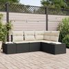 vidaXL Gartensofa-set 4 pcs Schwarz Poly-Rattan