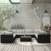 vidaXL 9-tlg. Garten-Lounge-Set mit Auflagen Poly Rattan Schwarz