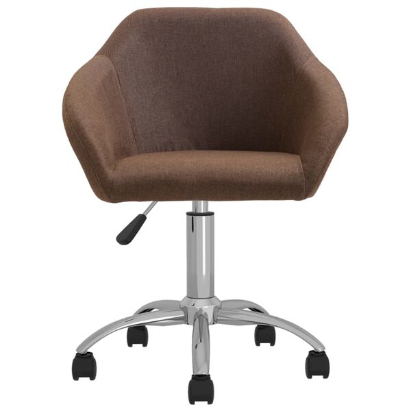 vidaXL Esszimmerst&uuml;hle 4 Stk. Drehbar Braun Stoff