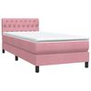 vidaXL Boxspringbett mit Matratze Rosa 100x220 cm Samt