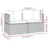 vidaXL Gartensofa 2-Sitzer mit Kissen Grau Poly Rattan