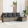 vidaXL Sofa Set 5 pcs Grau Poly-Rattan