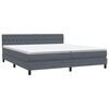 vidaXL Boxspringbett mit Matratze & LED Dunkelgrau 180x220 cm Samt