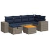 vidaXL 7-tlg. Garten-Sofagarnitur mit Kissen Grau Poly Rattan