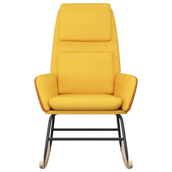 vidaXL Schaukelstuhl Senfgelb Stoff