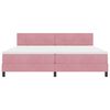 vidaXL LED Boxspringbett mit Matratze mit LED Rosa 200 x 200 cm Samt