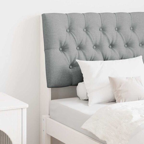vidaXL Gepolstertes Kopfteil Hellgrau 75 cm Massives Kiefernholz
