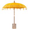 vidaXL Balinesischer Sonnenschirm mit Sockel Gelb 215 x 215 x 260 cm