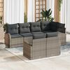 vidaXL Gartensofa-set mit Kissen mit Speicher 7 pcs Grau Poly-Rattan