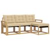 vidaXL Outdoor-Sofagarnitur 4 stk. Wei&szlig; und Beige