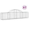 vidaXL Gabionen mit Hochbogen 7 Stk. 200x30x40/60 cm Verzinktes Eisen