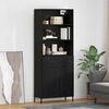 vidaXL Highboard Schwarz Eichen-Optik 69,5 x 34 x 180 cm Holzwerkstoff