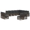 vidaXL Gartensofa-set 12 stk. Grau Poly-Rattan