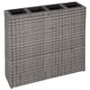 vidaXL Garten-Hochbeet mit 4 T&ouml;pfen Poly Rattan Grau