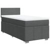 vidaXL Boxspringbett mit Matratze Dunkelgrau 100x200 cm Stoff