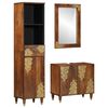 vidaXL Badezimmerschrank-Set mit T&uuml;r 3 pcs Honigbraun Massivholz Mango