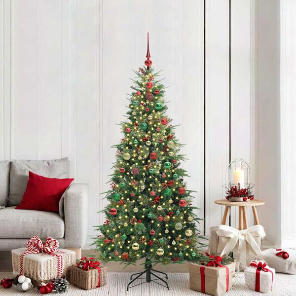 vidaXL K&uuml;nstlicher klappbarer Weihnachtsbaum Gr&uuml;n 180 cm PE und PVC