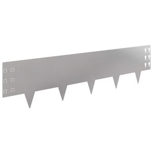 vidaXL Raseneinfassung 10 pcs 100 x 25 cm Stahl Silber