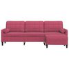 vidaXL 3-Sitzer-Sofa mit Hocker Weinrot 210 cm Samt