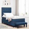 vidaXL Boxspringbett mit Matratze mit Kopfteil Blau 90 x 200 cm Stoff
