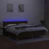 vidaXL Boxspringbett mit Matratze & LED Dunkelbraun 180x200 cm Stoff