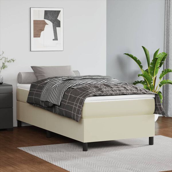 vidaXL Boxspringbettgestell Creme 80x200 cm Kunstleder