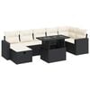 vidaXL 8-tlg. Garten-Sofagarnitur mit Kissen Schwarz Poly Rattan