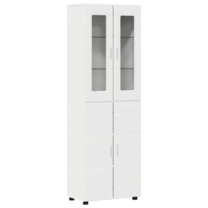 vidaXL Highboard mit Regal FLORIN Wei&szlig; 60 x 35 x 182 cm Holzwerkstoff