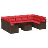 vidaXL Gartensofa-set mit Kissen 10 pcs Braun Poly-Rattan