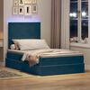 vidaXL Bett mit Stauraum und LED mit LED Dunkelblau 120 x 200 cm Samt