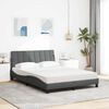 vidaXL Bett mit Matratze "Hanko" Dunkelgrau 140x200 cm Stoff